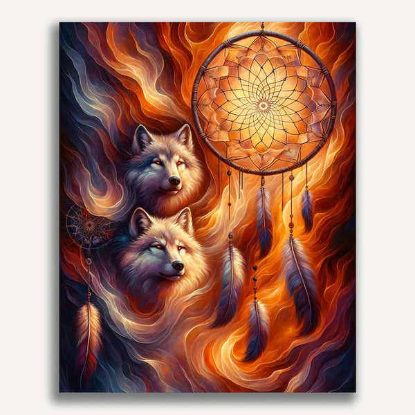 Paint by Numbers - Wolves in the Circle of Dreams