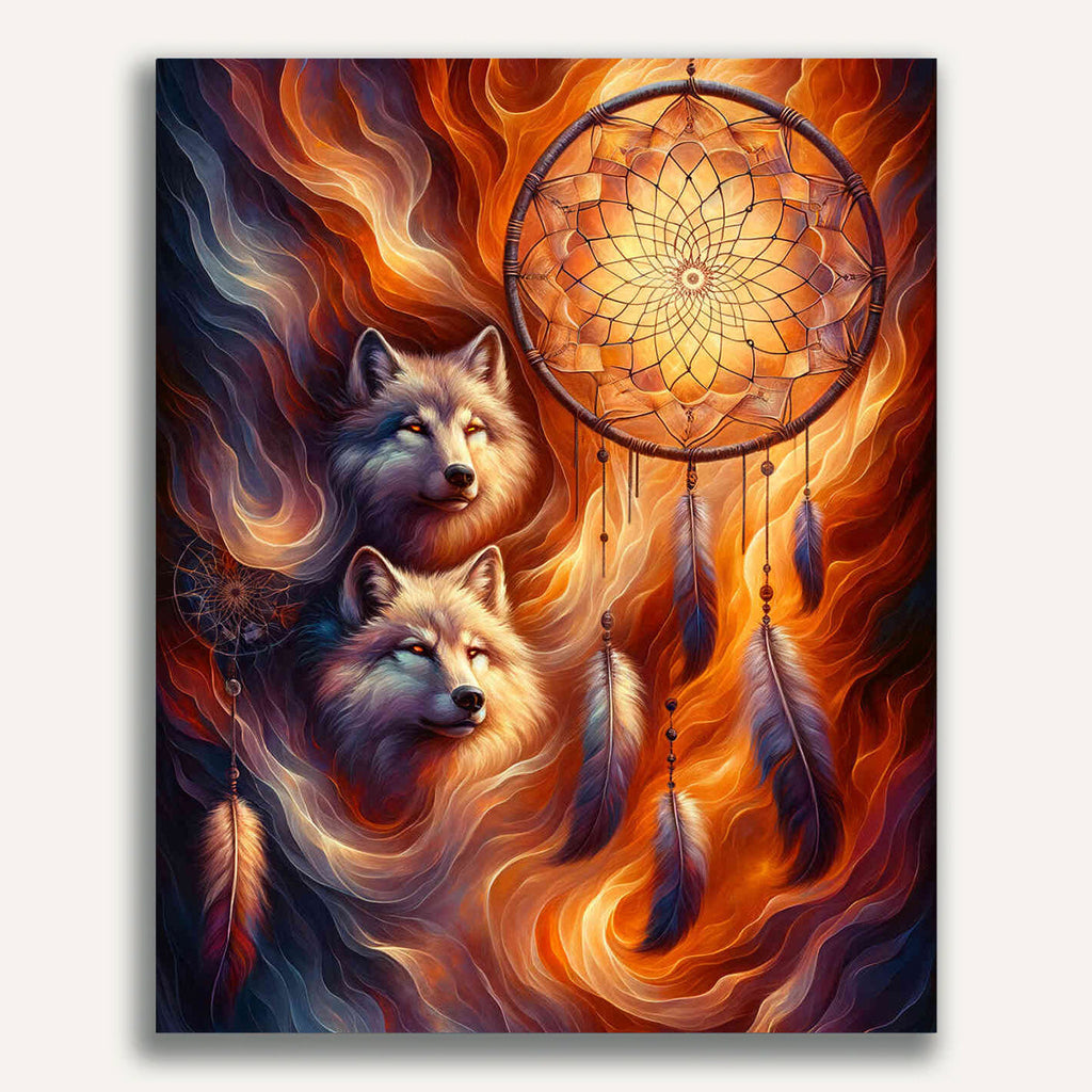 Paint by Numbers - Wolves in the Circle of Dreams
