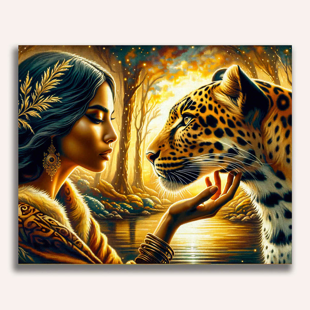 Paint by Numbers - Woman and leopard