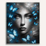 Paint by Numbers - Woman, blue butterflies