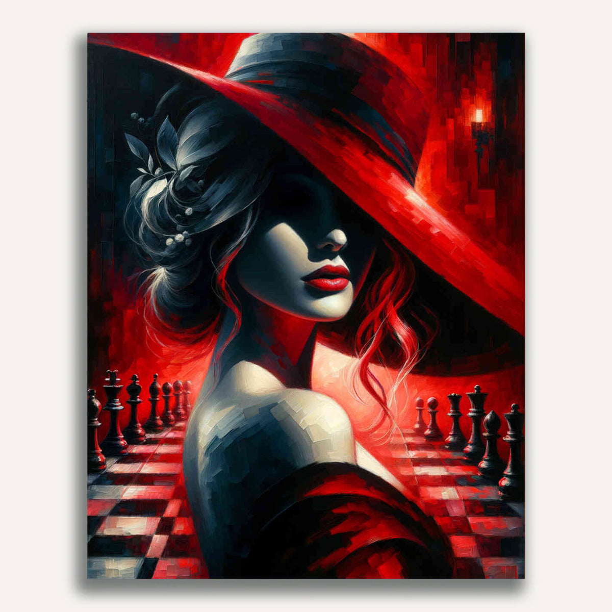 Paint by Numbers - Woman in red and black
