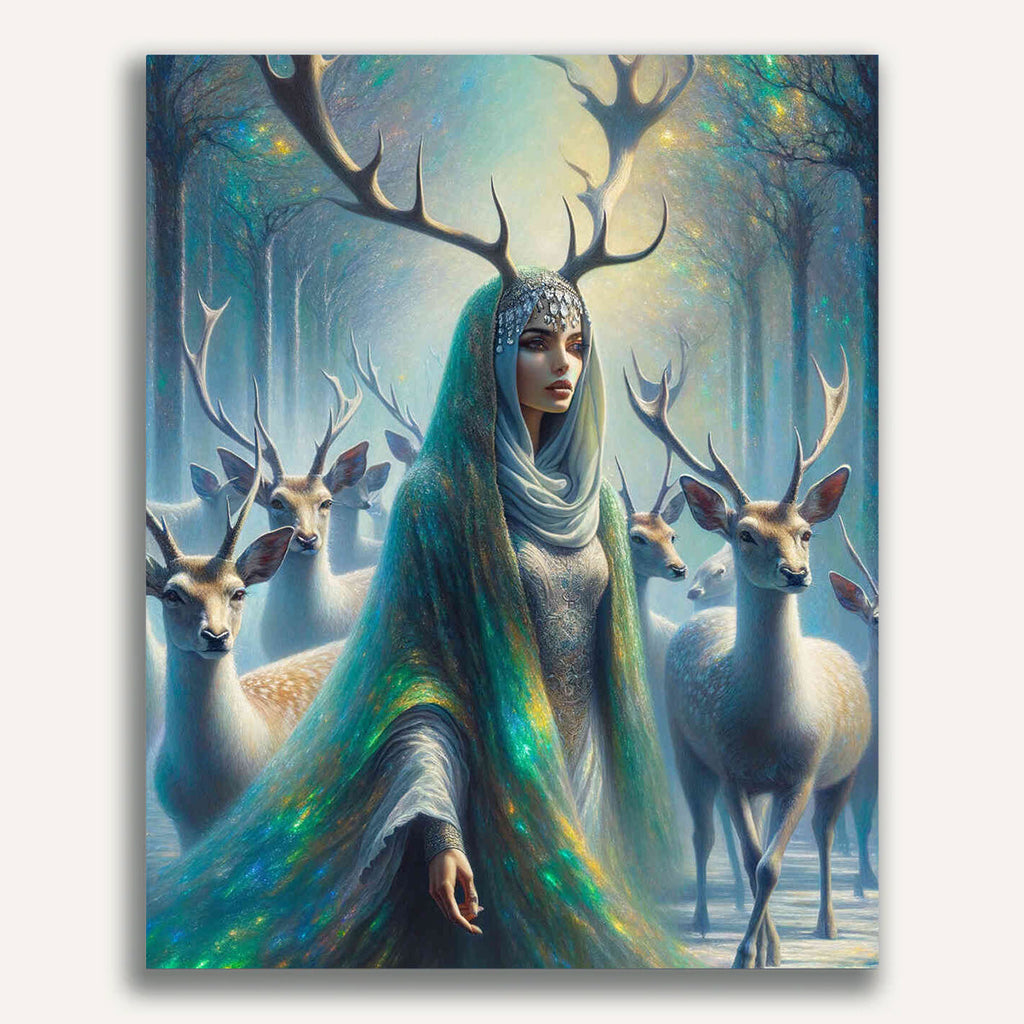 Paint by Numbers - Woman with Antlers and Deer