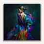 Paint by Numbers - Woman with colorful dress on black background
