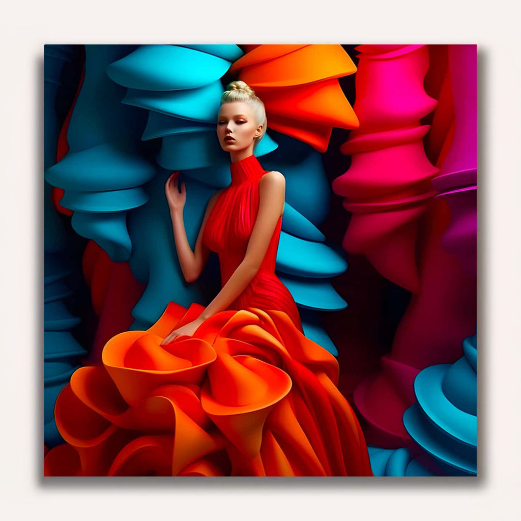 Paint by Numbers - Woman with extravagant dress