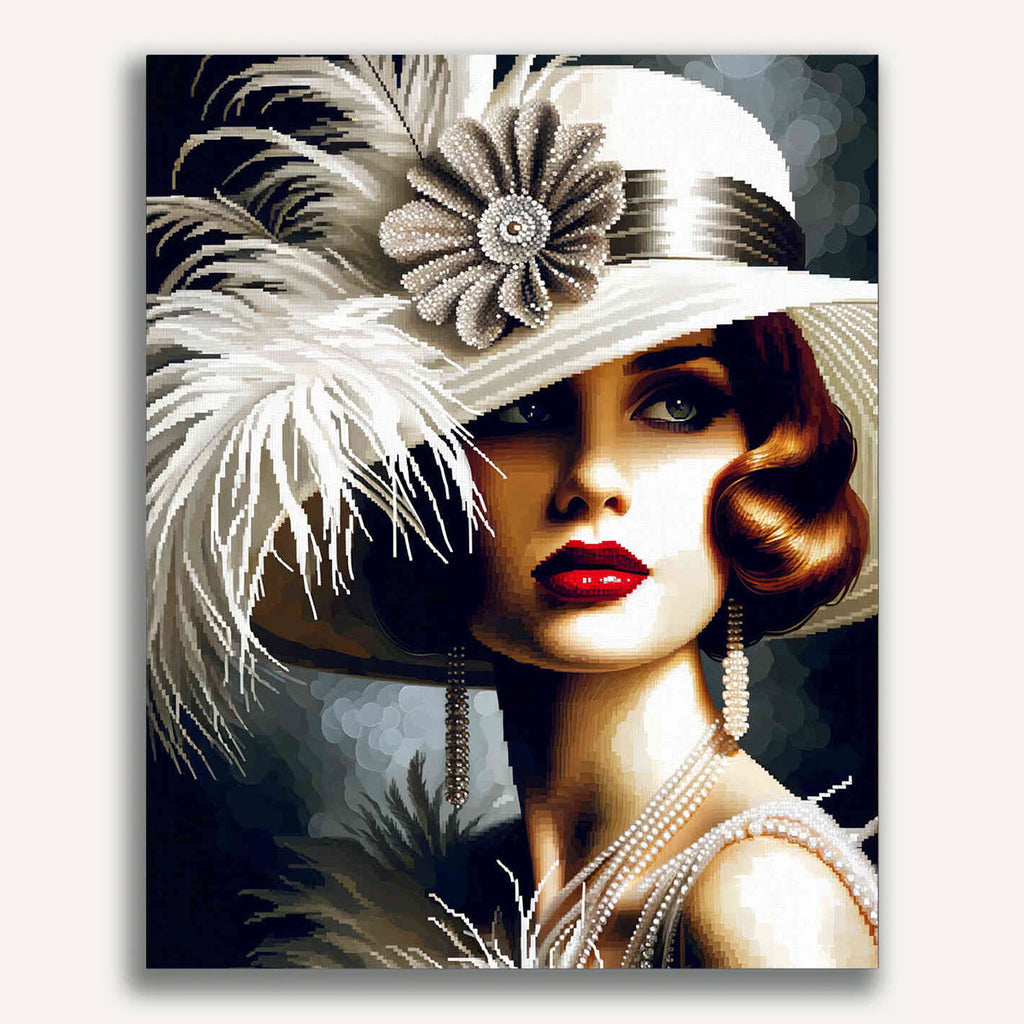 Paint by Numbers - Woman with feather hat