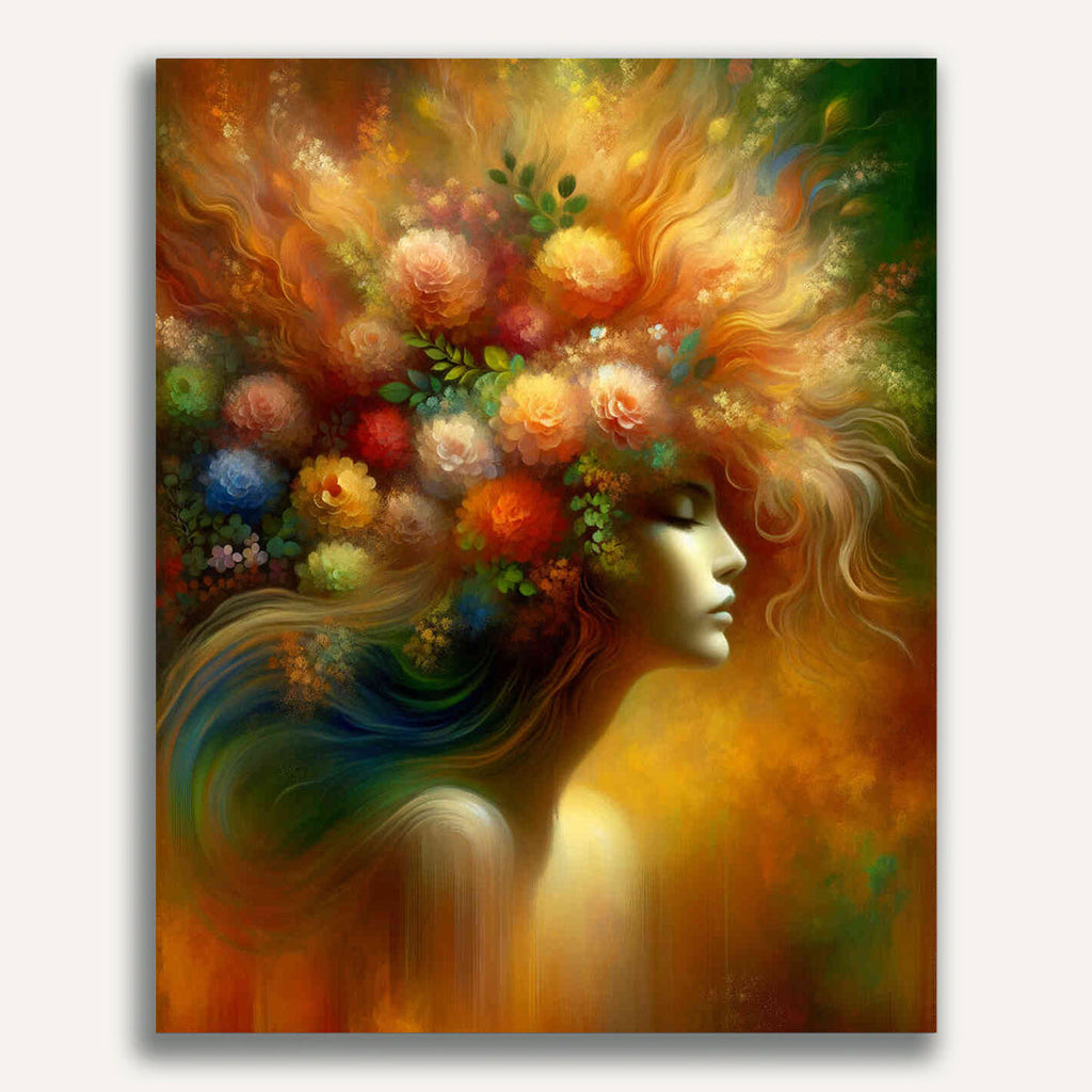 Paint by Numbers - Woman with flower hair
