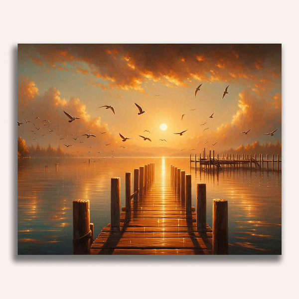 Paint by Numbers - Wooden walkway, evening atmosphere