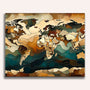 Paint by Numbers - World map, petrol