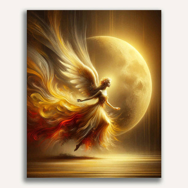 Paint by Numbers - Yellow moon angel