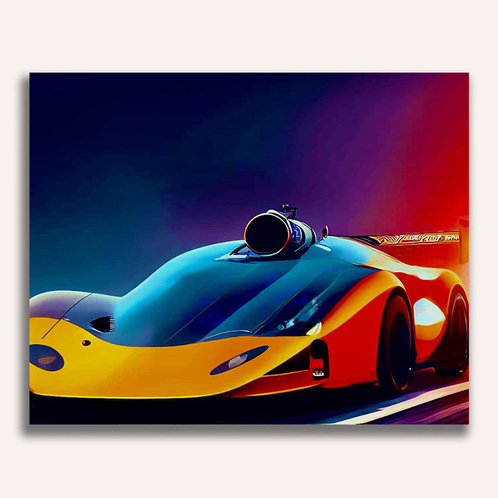 Paint by Numbers - Yellow racing car