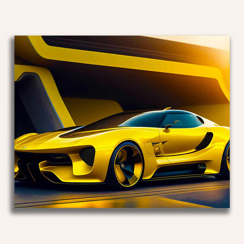 Paint by Numbers - Yellow sports car
