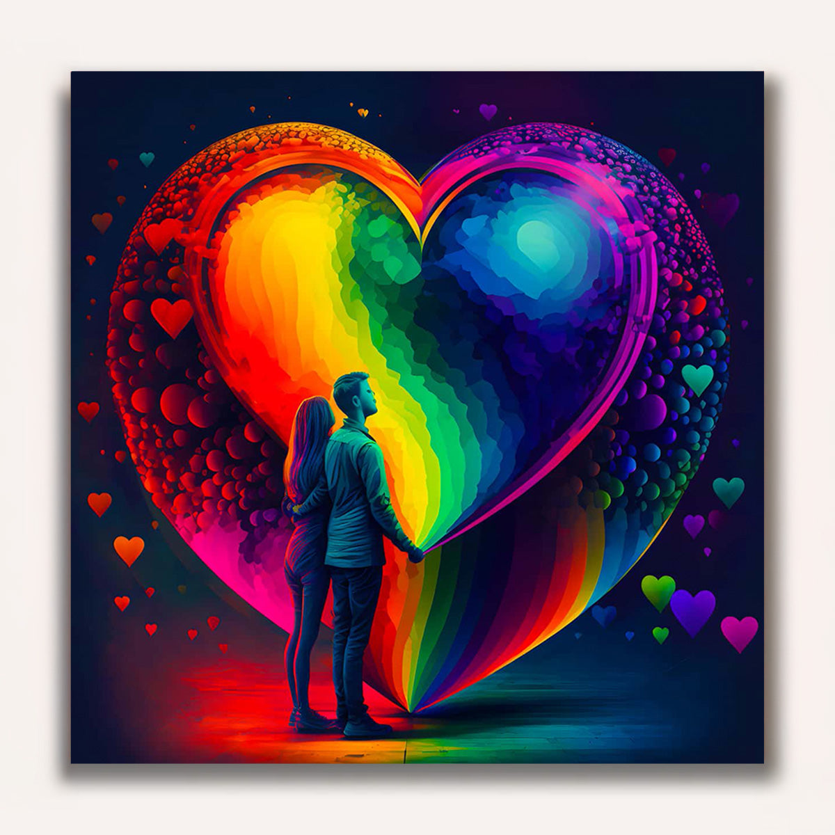 Paint by Numbers - Colorful heart of love, couple