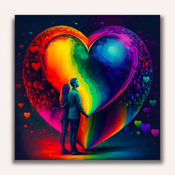 Paint by Numbers - Colorful heart of love, couple