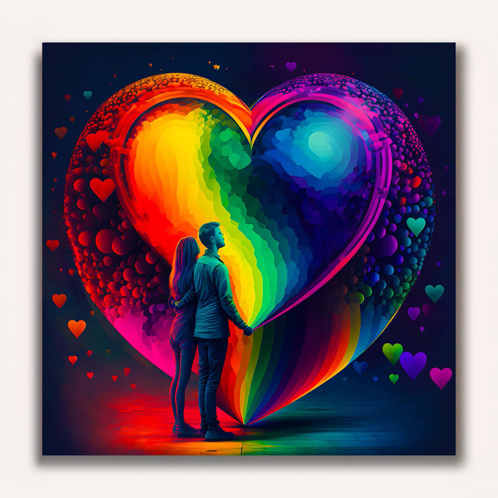 Paint by Numbers - Colorful heart of love, couple