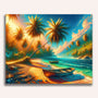 Palm trees on the beach - Paint by Numbers