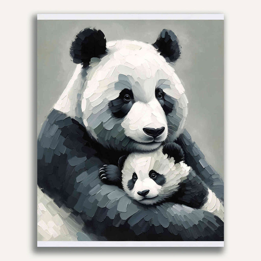 Panda mother with child - Paint by Numbers