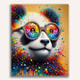 Panda with glasses, colorful - Paint by Numbers