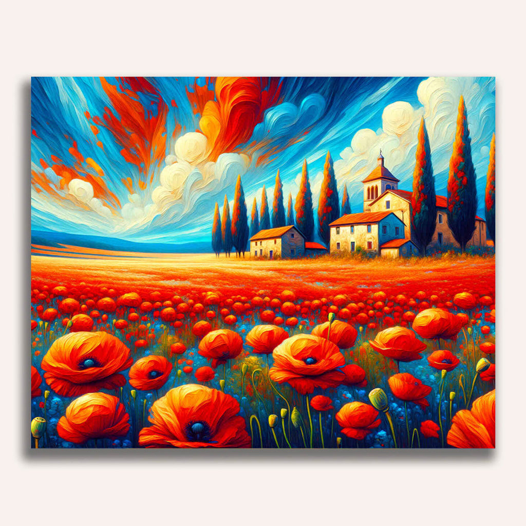 Field of poppies - Paint by Numbers