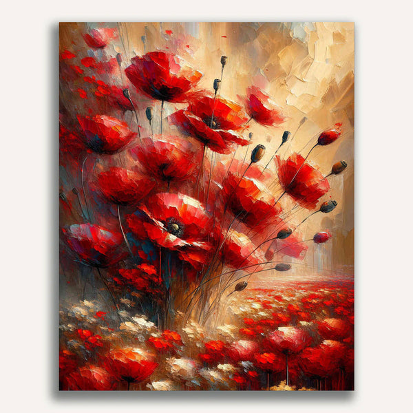 Poppy flower vase - Paint by Numbers