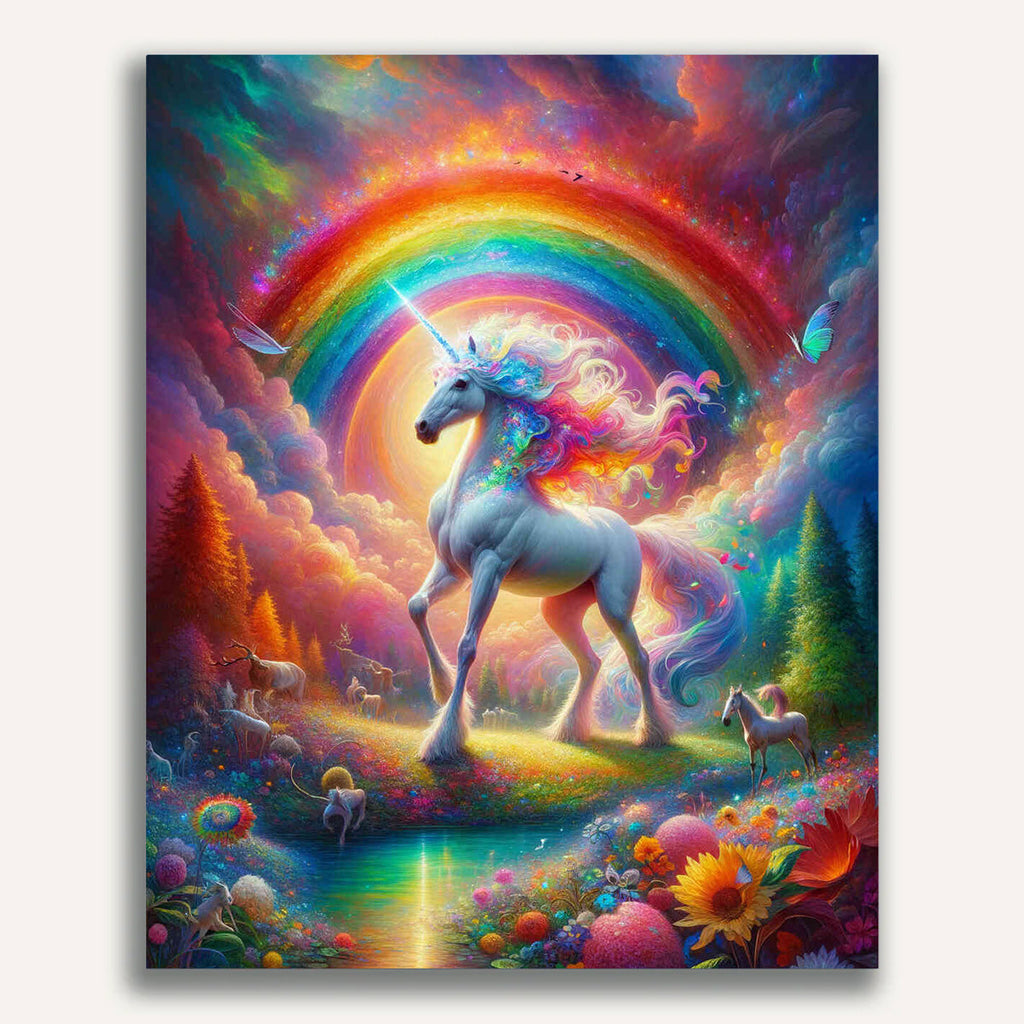 Rainbow and unicorn - Paint by Numbers