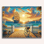 Sailing ship, bicycle - Paint by Numbers