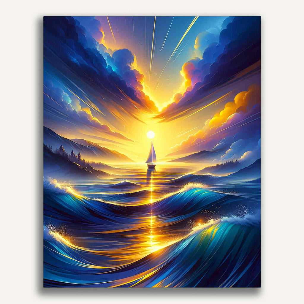 Sailboat in the sun - Paint by Numbers