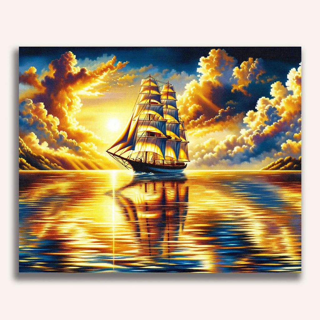 Sailing ship, sea view - Paint by Numbers