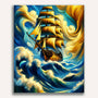 Sailboat, wild sea - Paint by Numbers