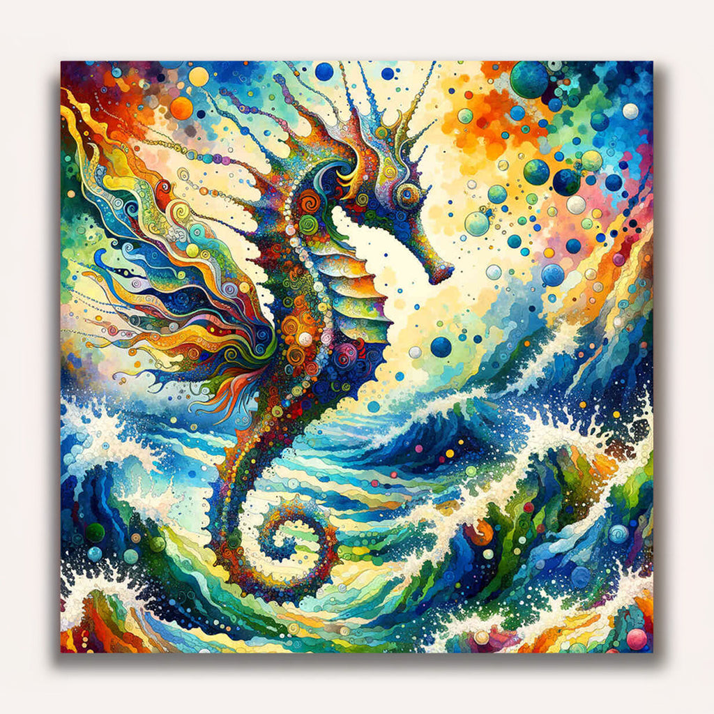 Seahorse, seabed colorful - Paint by Numbers