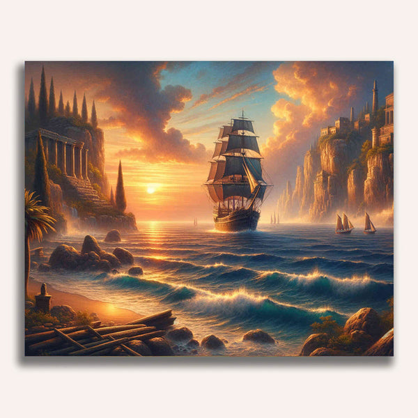 Ships, bay - Paint by Numbers