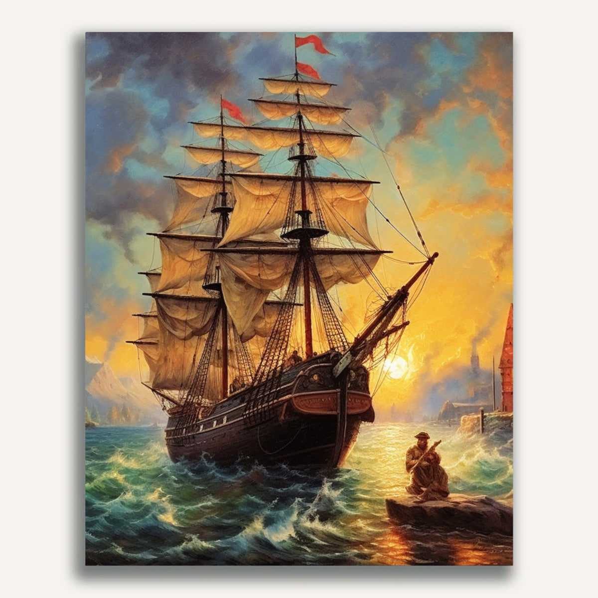 Ship, painting old - Paint by Numbers