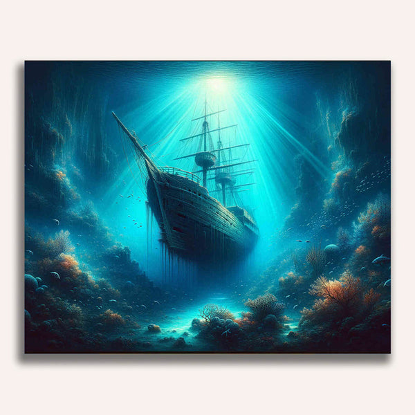 Shipwreck, under water - Paint by Numbers