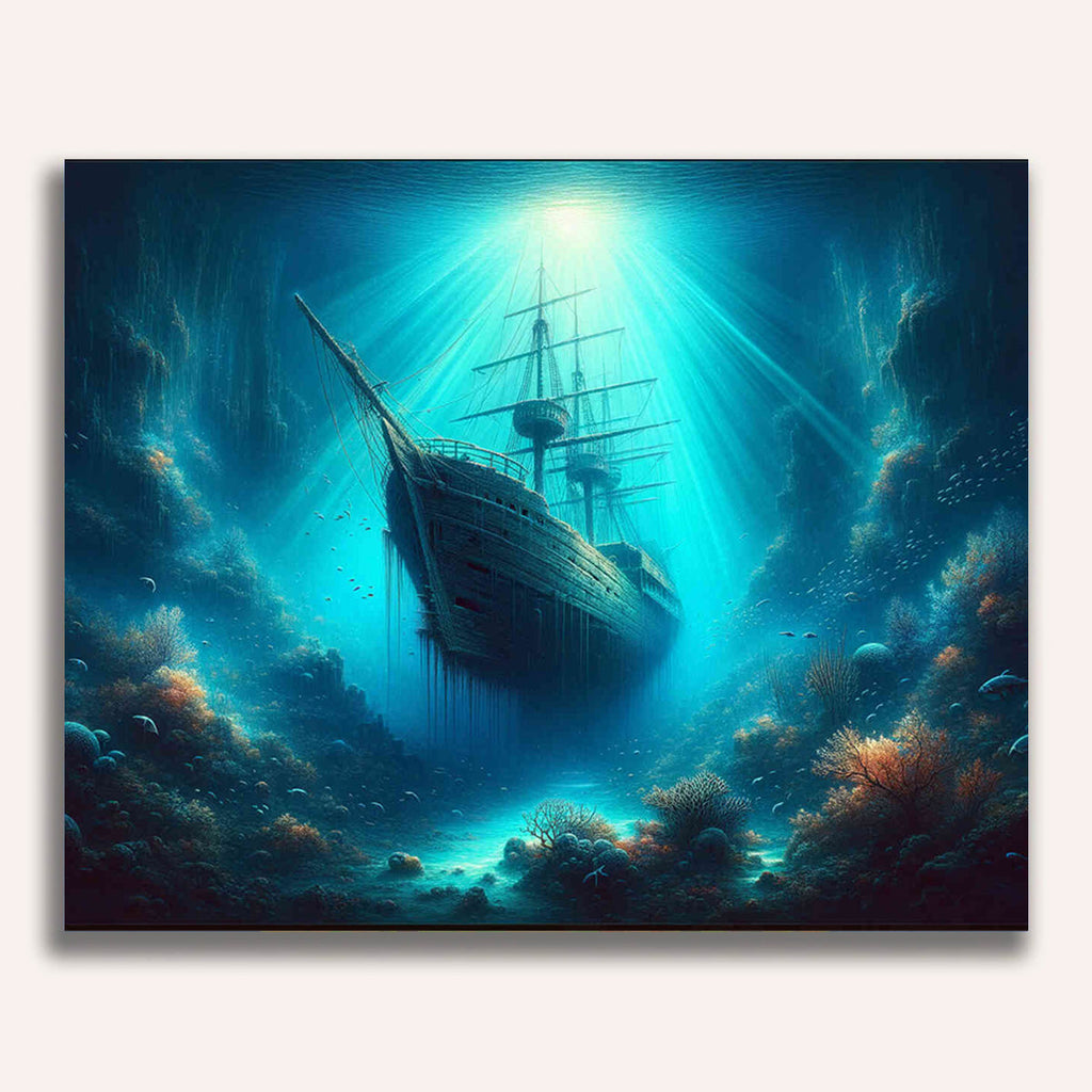 Shipwreck, under water - Paint by Numbers