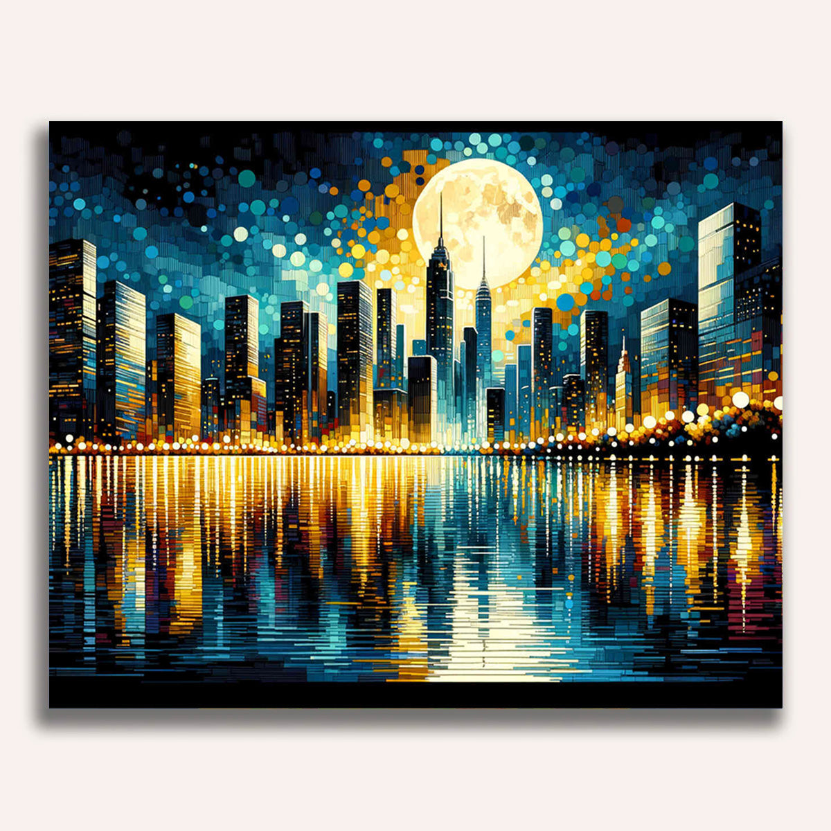 Moonlight skyscrapers - Paint by Numbers