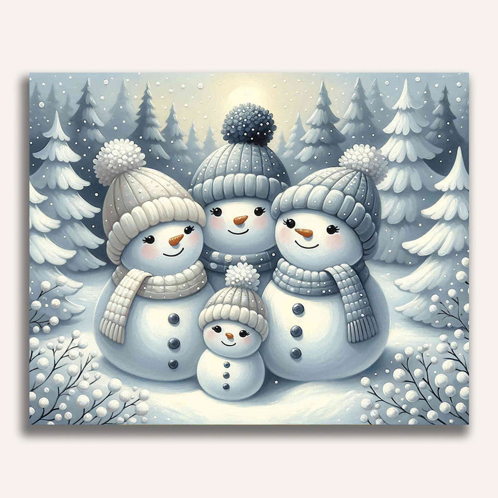 Snowman family - Paint by Numbers