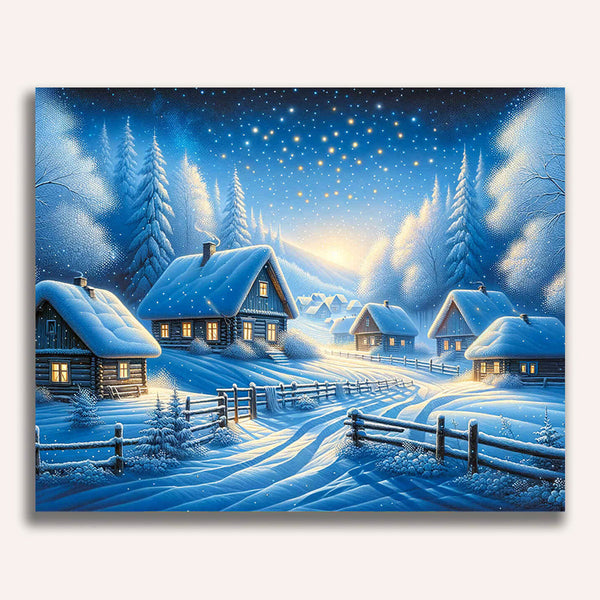 Snowy village - Paint by Numbers