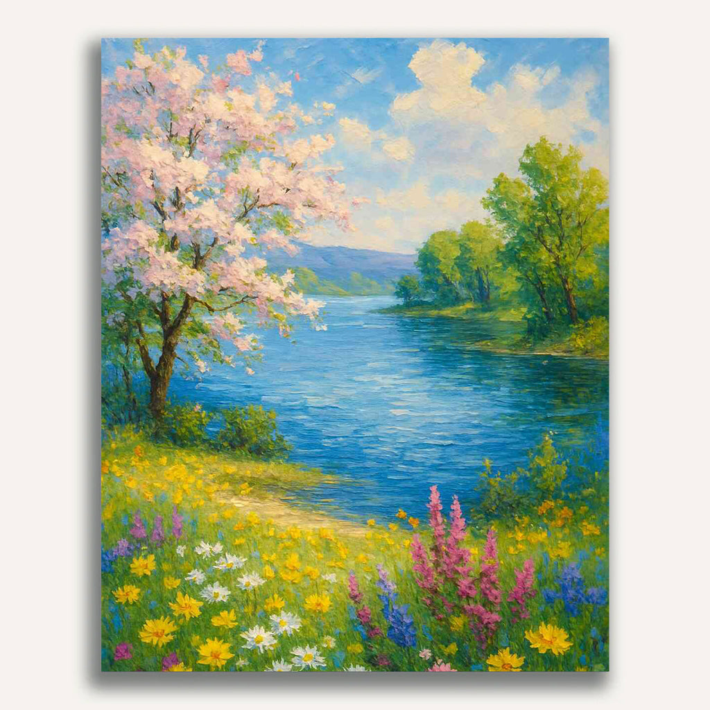 Paint by Numbers - Spring poetry by the lake