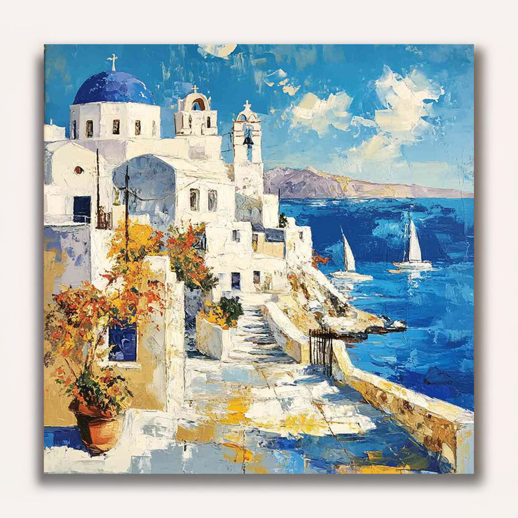 Paint by Numbers - Sun magic over Santorini