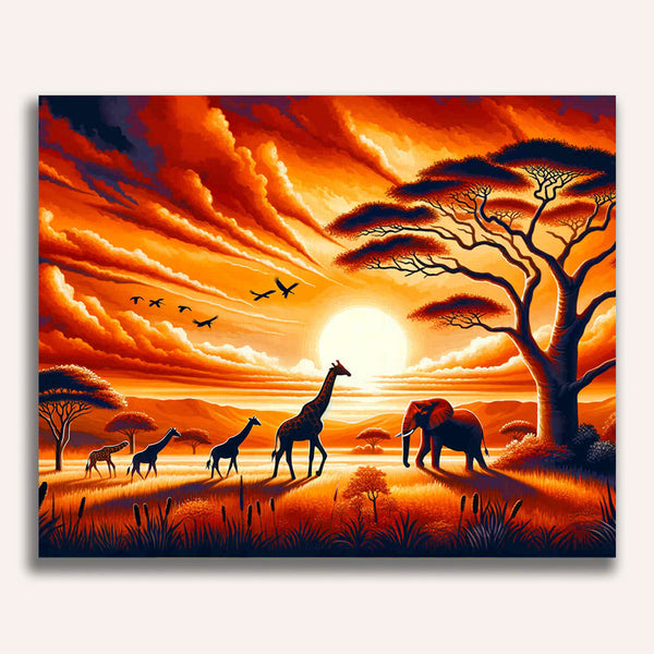 Sunset, Africa - Paint by Numbers