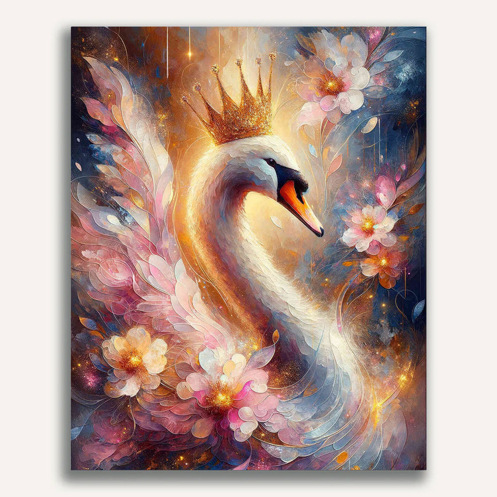 Swan with crown - Paint by Numbers