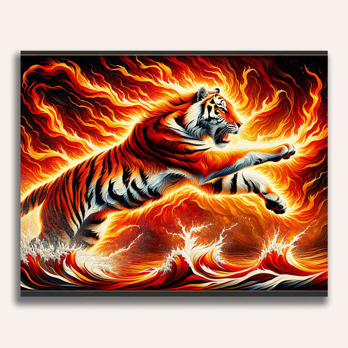 Tiger, Flames - Paint by Numbers