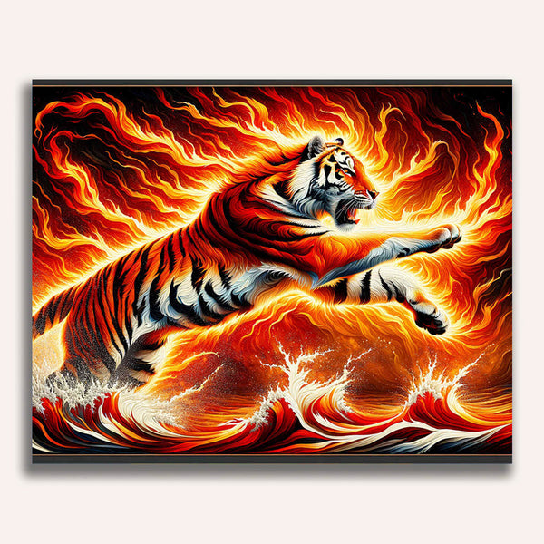 Tiger, Flames - Paint by Numbers