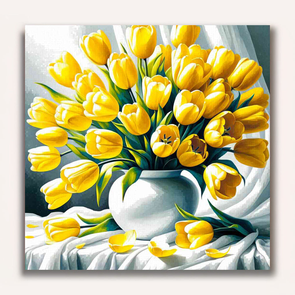 Tulips, in vase - Paint by Numbers