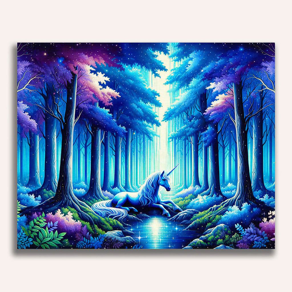 Unicorn in the magic forest - Paint by Numbers