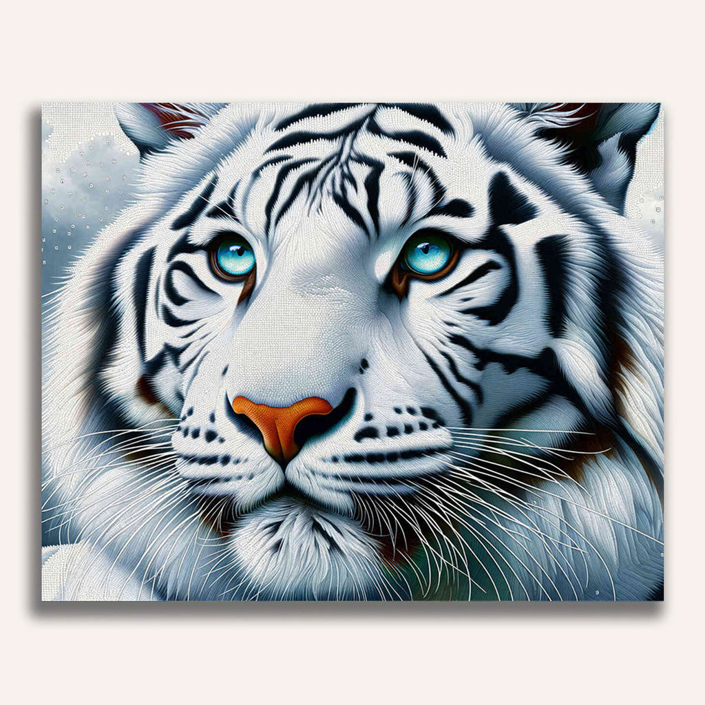 White tiger, blue eyes - Paint by Numbers