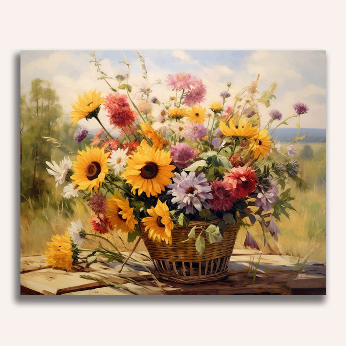 Wild flowers on table - Paint by Numbers