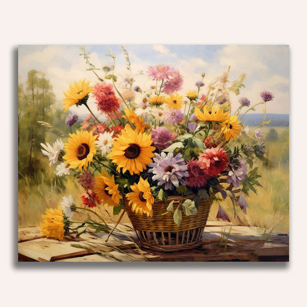 Wild flowers on table - Paint by Numbers