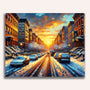 Winter landscape, streets - Paint by Numbers