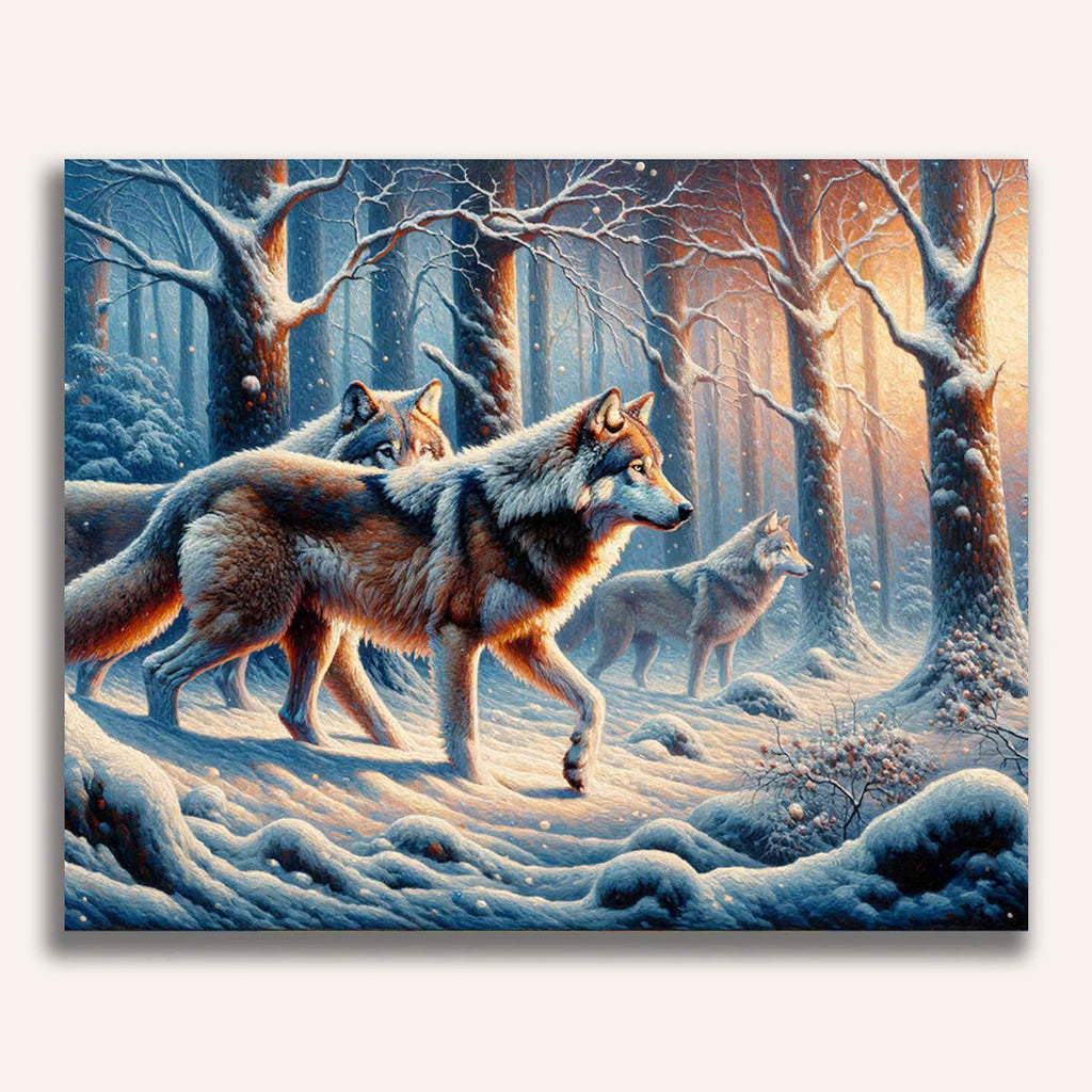 Wolves in winter - Paint by Numbers