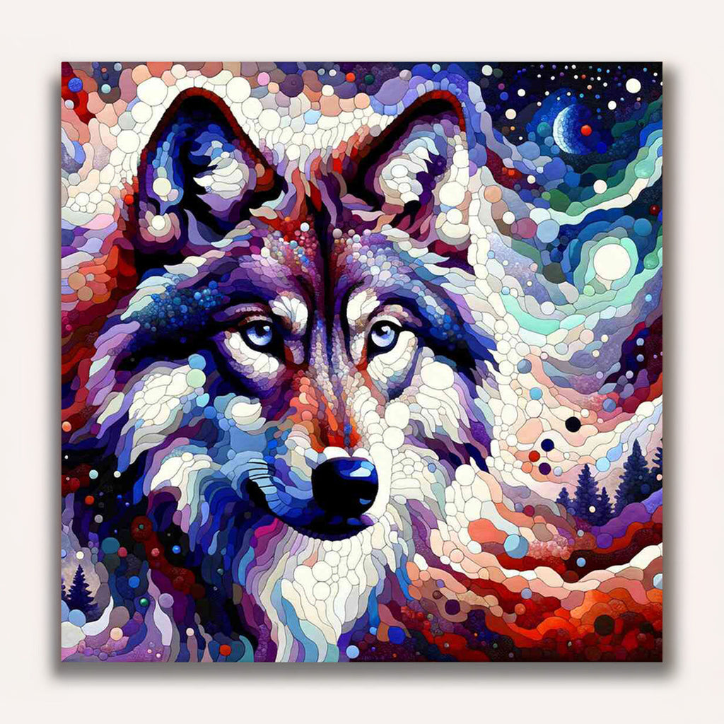 Wolf looks sideways - Paint by Numbers